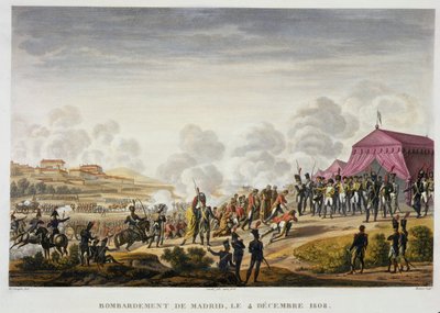 El Bombardeo de Madrid, 4 de diciembre de 1808, grabado por Edme Bovinet (1782-1832) de Hippolyte Lecomte